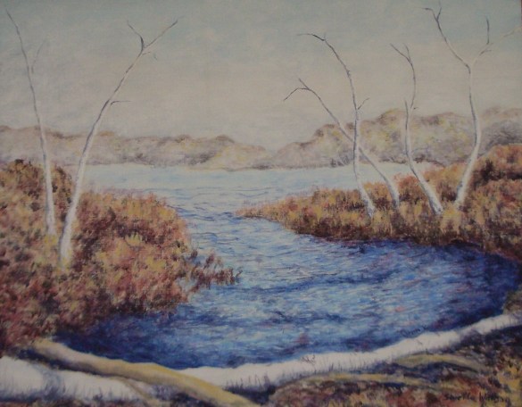 Birch inlet, acrylique, 11 x 14 po.